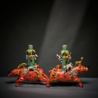 Ardmore Ceramic Studio; Rhino candlesticks with animals
