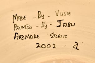Ardmore Ceramic Studio; Leopard cloche with dish