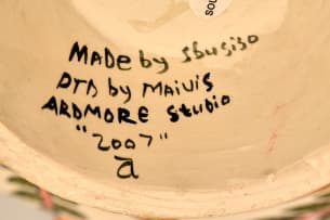 Ardmore Ceramic Studio; Leaf and chameleon bowl