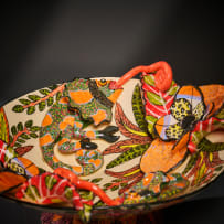 Ardmore Ceramic Studio; Leaf and chameleon bowl