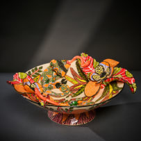 Ardmore Ceramic Studio; Leaf and chameleon bowl