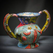 Ardmore Ceramic Studio; Fish vase with handles