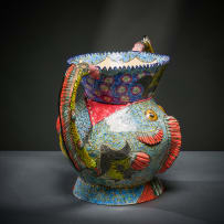 Ardmore Ceramic Studio; Fish vase with handles