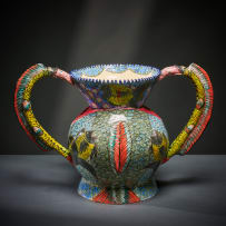 Ardmore Ceramic Studio; Fish vase with handles
