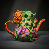 Ardmore Ceramic Studio; Frog and flower teapot