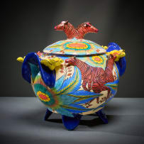 Ardmore Ceramic Studio; Red giraffe and flower tureen