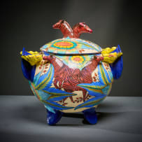 Ardmore Ceramic Studio; Red giraffe and flower tureen