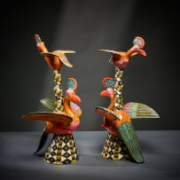 Ardmore Ceramic Studio; Pair of bird candlesticks
