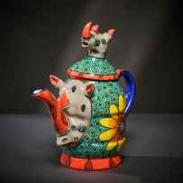 Ardmore Ceramic Studio; Rhino and flower teapot