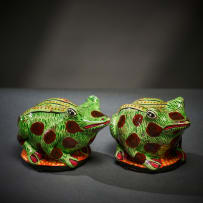 Ardmore Ceramic Studio; Pair of frog salt and pepper shakers