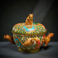 Ardmore Ceramic Studio; Rodent, corn and owl tureen