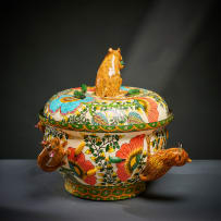Ardmore Ceramic Studio; Rodent, corn and owl tureen