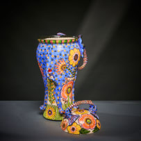 Ardmore Ceramic Studio; Blue elephant and flower urn