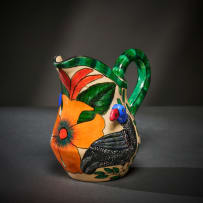 Ardmore Ceramic Studio; Guineafowl and flower milk jug