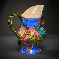 Ardmore Ceramic Studio; Zebra and flower milk jug