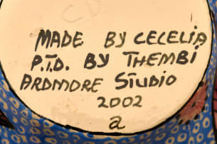 Ardmore Ceramic Studio; Yellow elephant and flower teapot