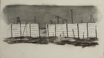 William Kentridge; Concrete Walls (recto) Landscape Study (verso)