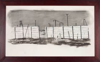 William Kentridge; Preparatory Sketch for Woyzeck on the Highveld (recto) Mine Compound (verso)