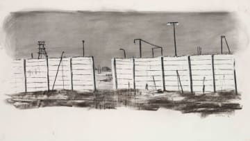 William Kentridge; Preparatory Sketch for Woyzeck on the Highveld (recto) Mine Compound (verso)