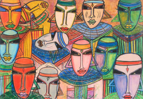 Charles Sekano; A Group of Tribal Figures