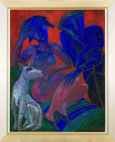 Jan Vermeiren; Two Figures with Dog