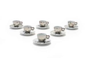 William Kentridge; A Boxed Set of Six Espresso Cups and Six Saucers, twelve