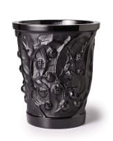 Lalique; Lalique black crystal vase, designed 1930, post 1945