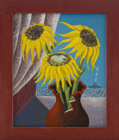 Nicolaas Maritz; Sunflowers in Vase with Eggs