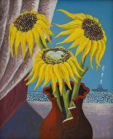 Nicolaas Maritz; Sunflowers in Vase with Eggs