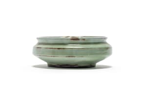 Linn Ware; Dish with flower frog, two