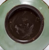 Linn Ware; Dish with flower frog, two
