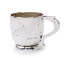 A George VI silver christening mug, K & L, Birmingham, 1936
