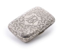 A Victorian silver cigarette case, Minshull & Latimer, Birmingham, 1894