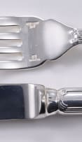 A part set of Christofle Rubans pattern silver-plated flatware, c.1935-1983