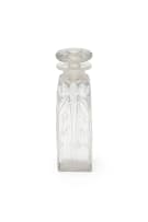 René Lalique; René Lalique 'Quatre Cigales' clear and blue-patinated glass perfume bottle and stopper, No. 475, designed 1910
