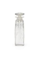 René Lalique; René Lalique 'Quatre Cigales' clear and blue-patinated glass perfume bottle and stopper, No. 475, designed 1910