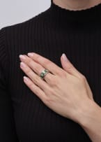 Emerald and diamond band