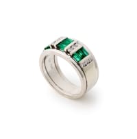 Emerald and diamond band