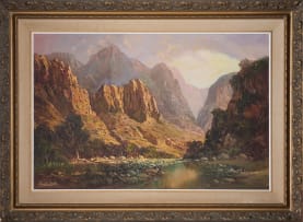 Gabriel de Jongh; Mountain Landscape with River and Rocks