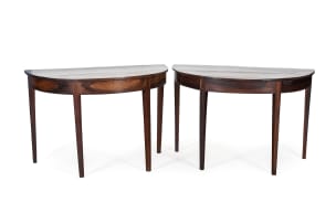 Pair of Cape Neo-classical stinkwood demi-lune tables, South Africa, 19th century