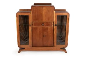 Art Deco teak display cabinet