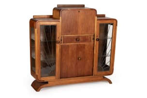 Art Deco teak display cabinet