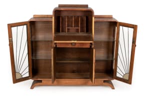 Art Deco teak display cabinet