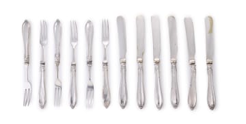 A George V silver fruit set, Levi & Salaman Ltd, Sheffield, 1920