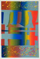 Gail Altschuler; Abstract Composition in Blues, Greens and Reds, two