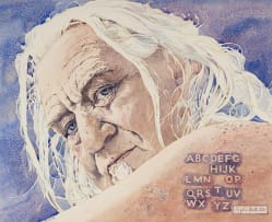 Walter Battiss; Self Portrait Alpha Batt 155
