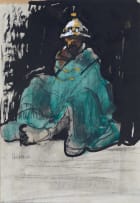 Anthony Strickland; Seated Figure Wearing Blanket and Hat