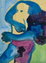 Banele Khoza; Abstract Figure in Blue and Purple
