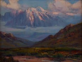 Hugo Naudé; Landscape with Mountain and Cloud Cover