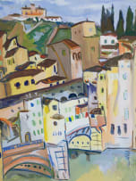 Irma Stern; Canal, Buildings and Bridge